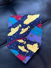 VTG Beatles Necktie Tie Yellow Submarine 1991 Apple 100 Silk 4"x55.5" Wide