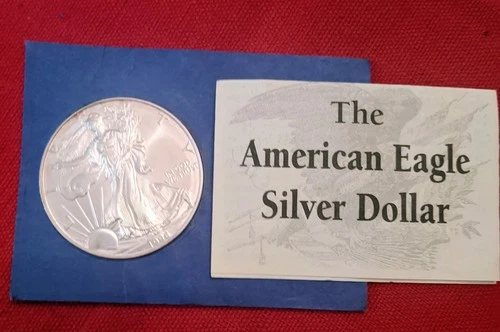 1996 American Silver Eagle silver dollar coin 1oz fine