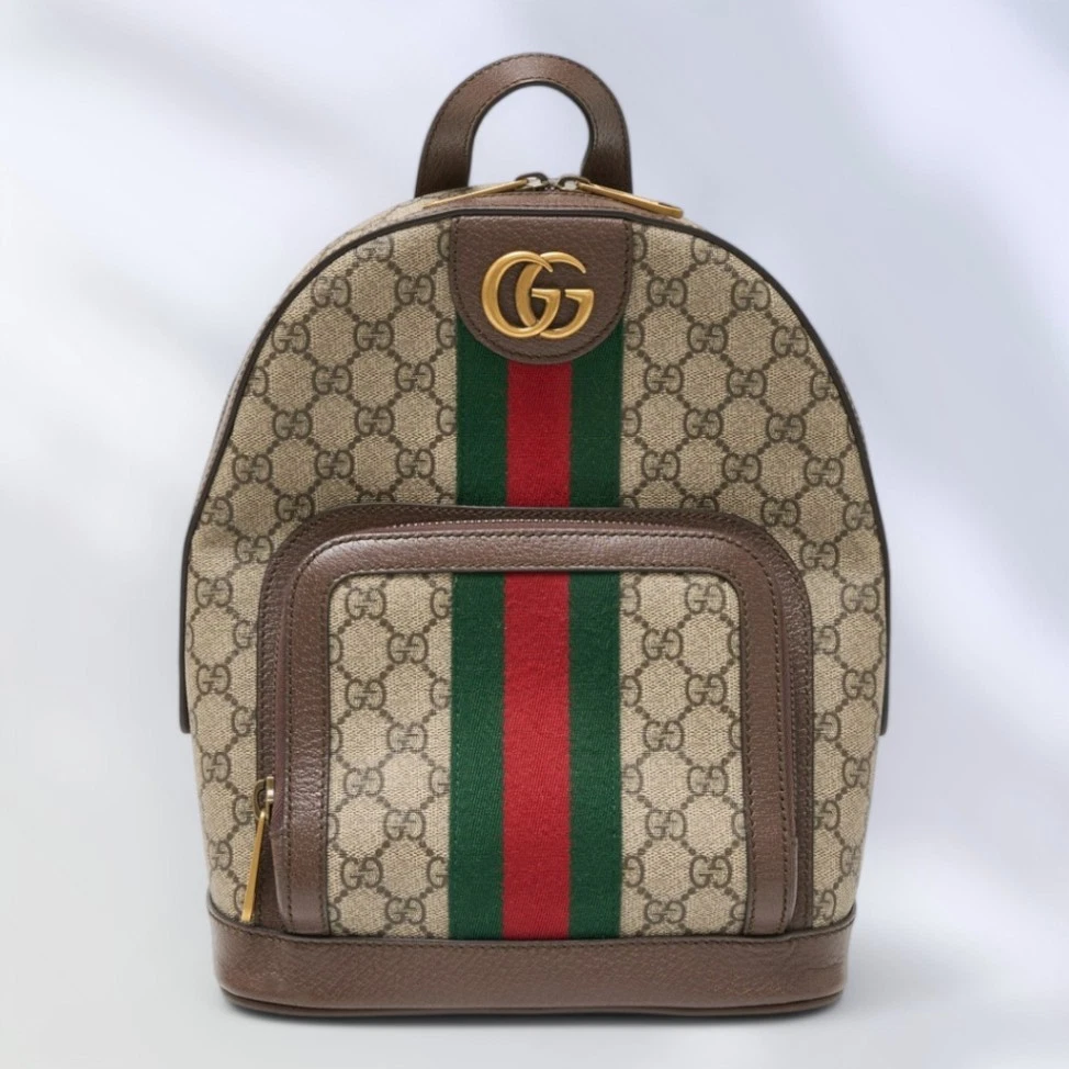 Petit sac à dos Gucci Ophidia GG 547965 beige suprême toile bande toile occasion