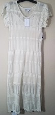 Jessica Simpson Knit Dress Women Size 0X Midi Underlined Ivory Summer Vacay NEW