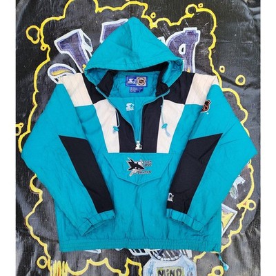 Vintage 90s San Jose Sharks Starter Pouch Color Block Jacket L/XL
