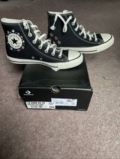 Converse Chuck Taylor All Star High Top New with Box Uk 6 Black Flowers