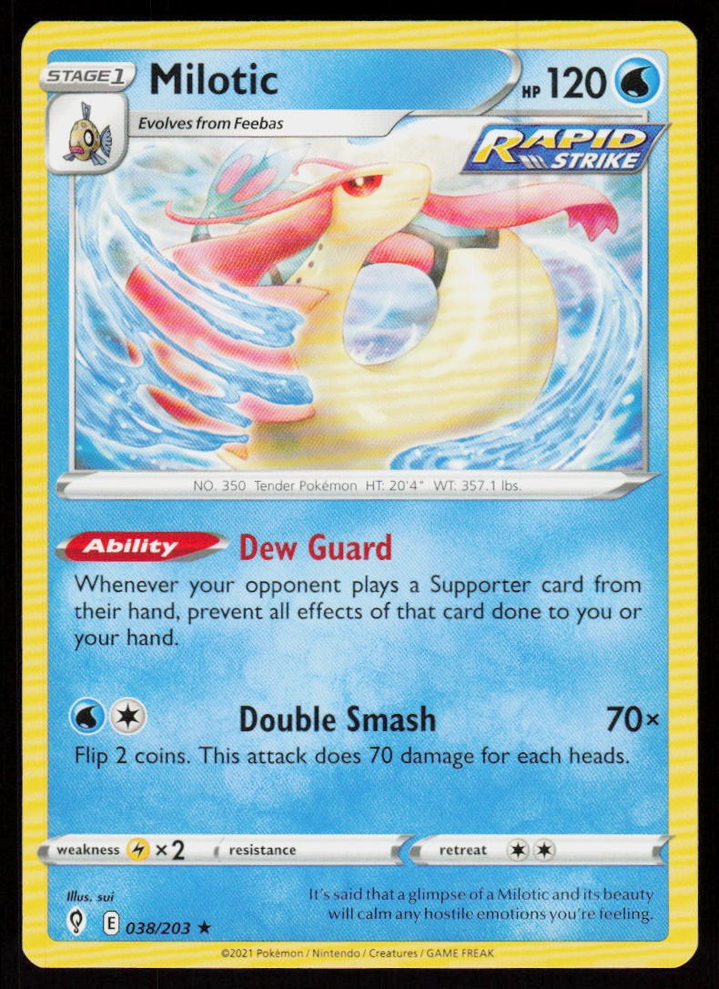 Milotic 038/203 Rare Evolving Skies Pokemon Near Mint