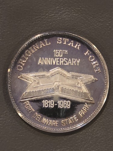1969 Original Star Fort Delaware State Park 150th Ann. .999 Silver Round 25.6 g