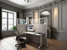 5X3 Cubicles- 51 H- ONE MAN Glazed L Shape Office Workstations