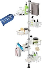 Shower Caddy Corner Tension Pole, Stainless Steel Rustproof 6 Shelves Bathroom