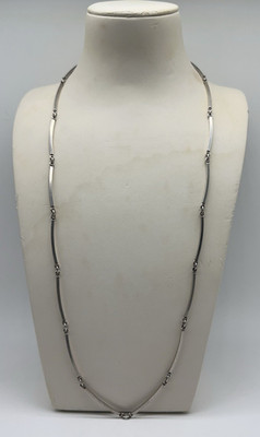 VTG Niels Erik From Denmark Sterling Modernist Link 27'' Necklace 25.9g #bao