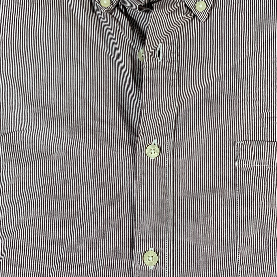 J Crew Shirt Mens Large Red White Stripe Button Down Tailored Fit Casual Cotton - Image 4 of 4