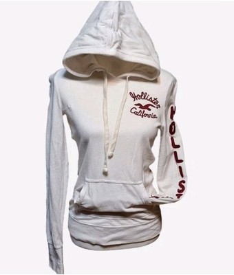 Hollister Jrs M Hoodie Y2K Grunge 90s Logo Spellout Early 00s Fitted Varsity 