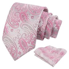 Paisley Mens 3.15'' Gradient Tie and Pocket Square Set 901-light Pink