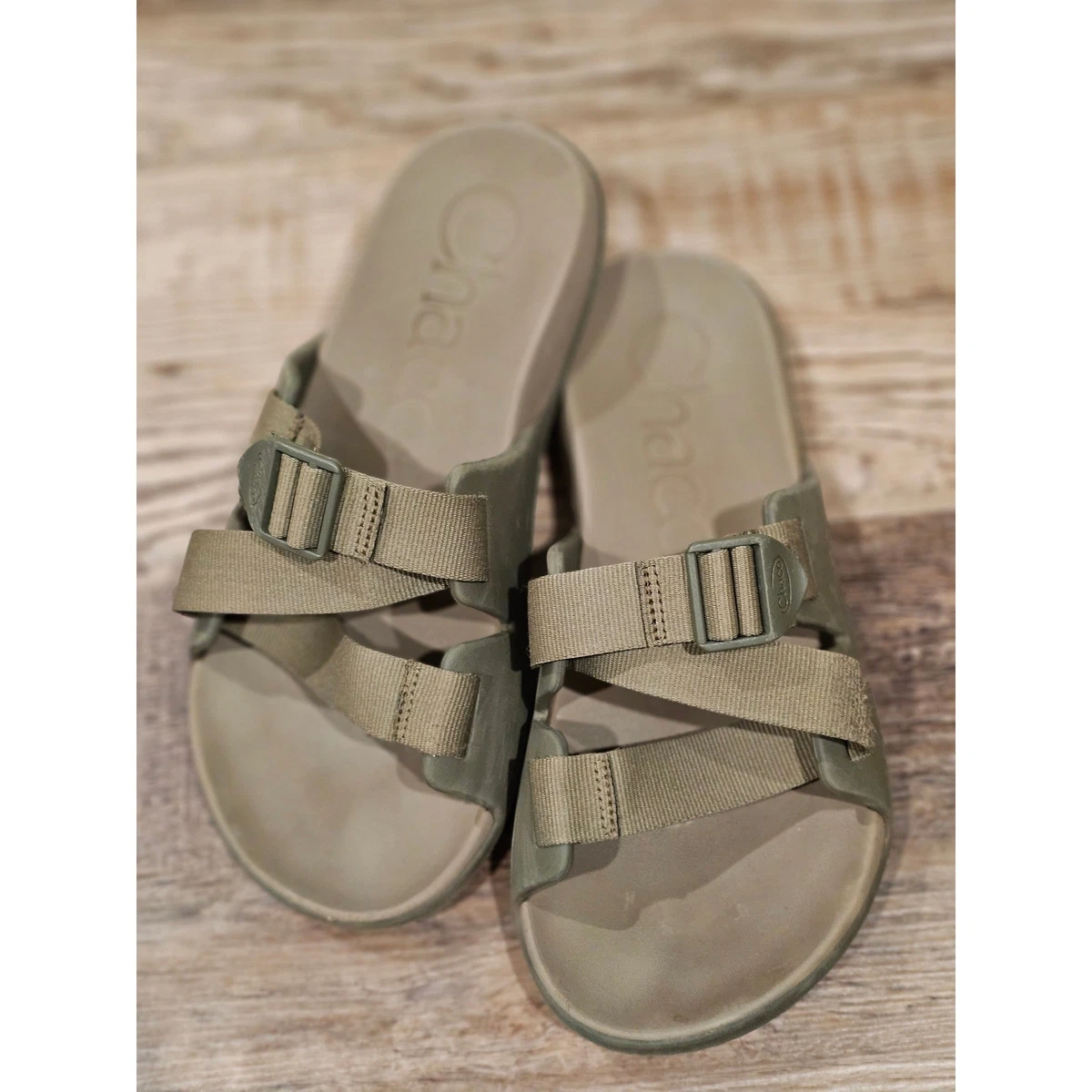 Chaco Olive Green Adjustable Slide Sandals CHACO CUSHZ SLIDE MOSSY OLIVE - MENS - Lamey Wellehan Shoes main image 4