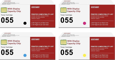 Canon 055 055H Toner Cartridge Replacement 4 pack w/ display chip