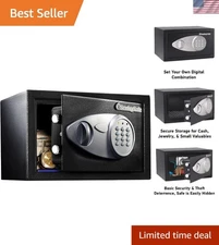 Digital Keypad Medium Safe - Water-Resistant Lock Box for Valuables, 0.41 cu ft