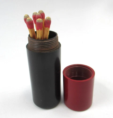 Vtg WW2 WWII Military Match Case Match Holder with Compass Stevenson Rochester