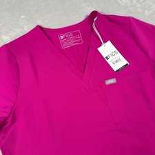 FIGS Catarina One-Pocket Scrub Top Womens Medium Raspberry Pink V-Neck FW1000