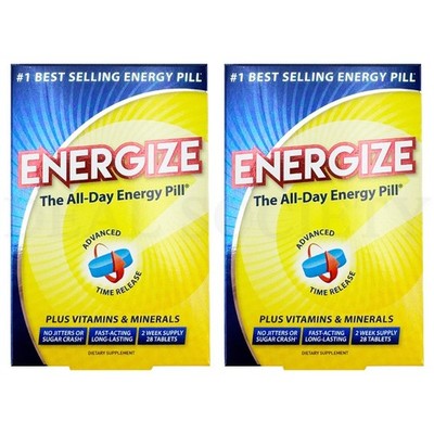 ENERGIZE The All-Day Energy Pill 28 Tablets Each Lot of 2