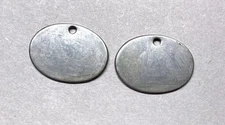 85 Pcs. Raw Steel Stamping Finding- 18mm x 13mm oval- flat w/ hole for hanging