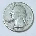 1942 Washington Quarter 25c 90% Silver Good Condition #4739