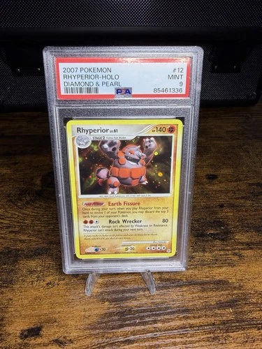Pokémon TCG Rhyperior Holo- Diamond & Pearl - #12 - PSA 9