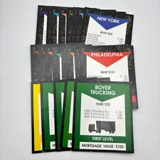 Triopoly 21 Title Deed Cards 1998 Monopoly First Level Properties Pieces Parts