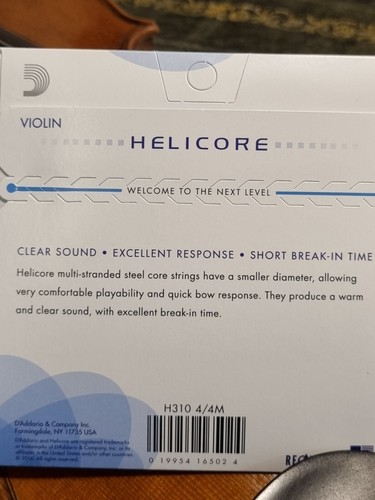 D'Addario Helicore Violin set H310 stranded wound strings 4/4 for advancing play - Picture 6 of 9