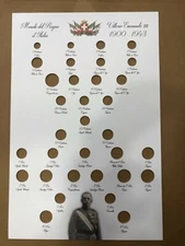 PANNELLO  x MONETE VITTORIO EMANUELE III TIPOLOGICO 50X33cm 