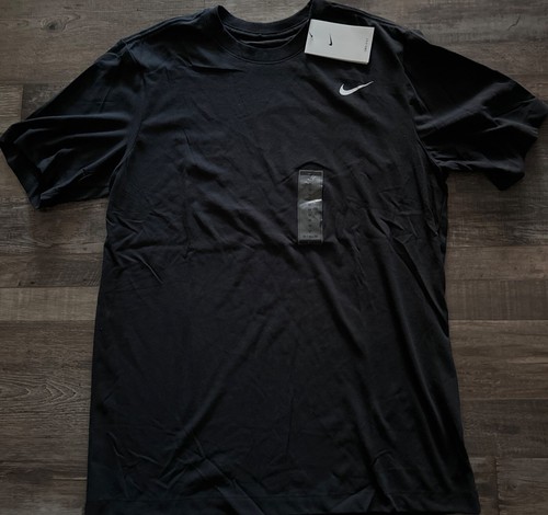 Neu mit Etikett Herren Nike XL schwarz/weiß SWOOSH LOGO Dri-Fit Baumwollhemd XL - Bild 1 von 2