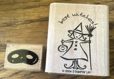 Stampin Up Rubber Stamp BEST WITCHes PUMPKIN BROOM HALLOWEEN Witch NEW Mask