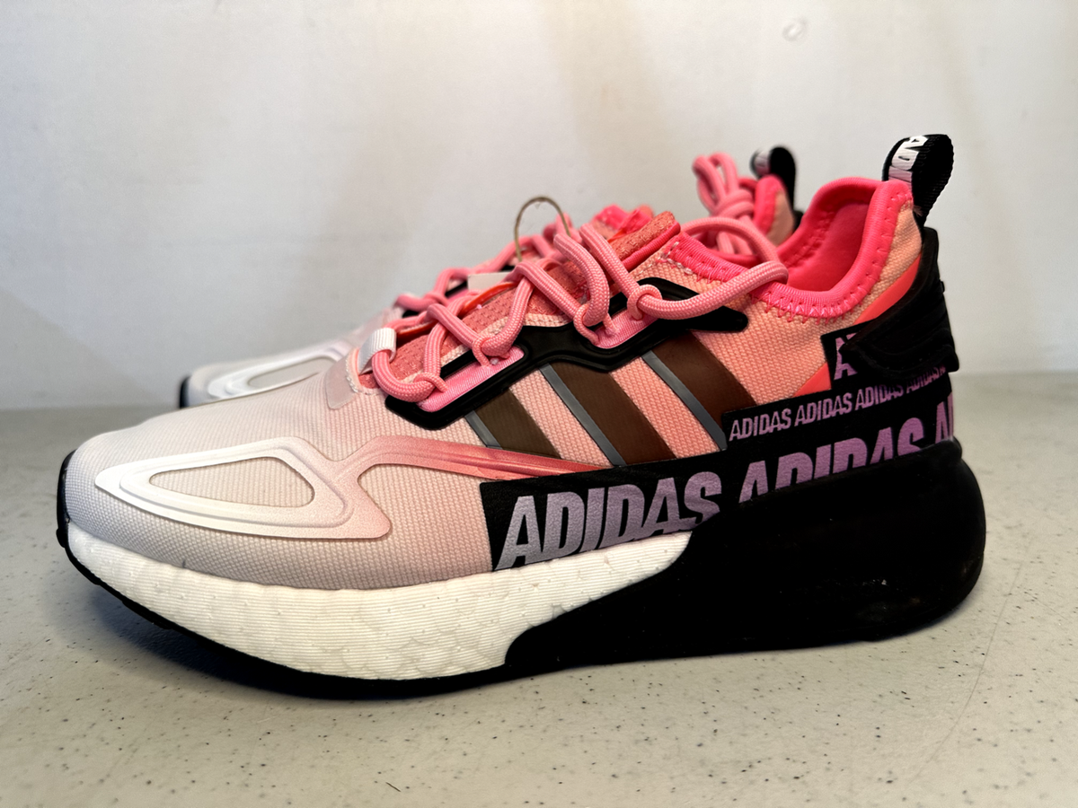 Women's Adidas ZX 2K Boost Pink White Black Sz 6 | eBay