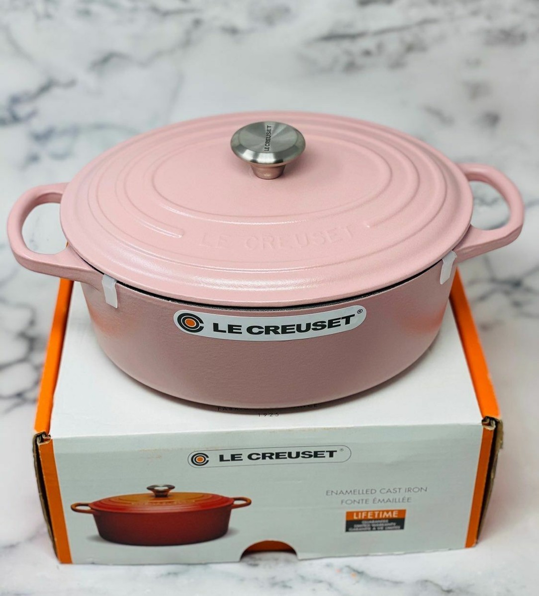 5-Quart Ceramic Dutch Oven and Glass Lid, Pink