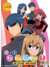 TORADORA! (VOLUME.1-25 END + OVA + SPECIAL) DVD with English Dubbed