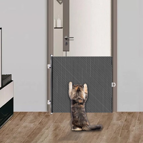 Pet Dog Cat Baby Safety Gate Mesh Fence Retractable Guard Indoor Home Kitchen - Picture 6 of 12