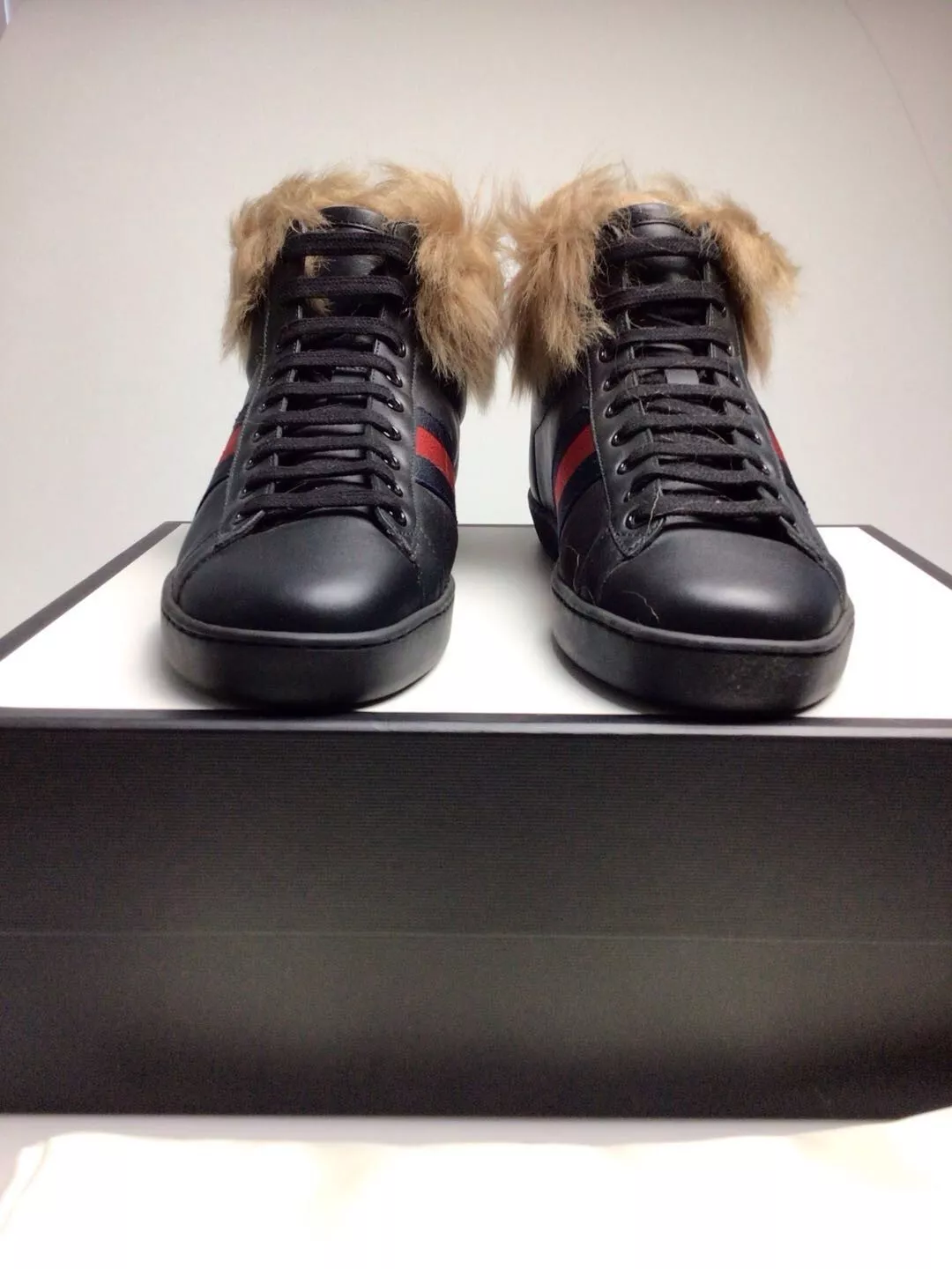 Chaussures de skate décontractées homme Gucci noir tout cuir neuves authentiques 496093 0FI50