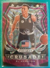 2020-21 PRIZM DRAFT PICKS CRUSADE PURPLE WAVE RJ HAMPTON ROOKIE #93 NUGGETS