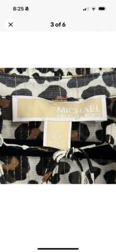 Michael Kors Bluse XL Leopard Retro 70’s Rüschen Classic Mob Wives Old Money - Bild 4 von 6