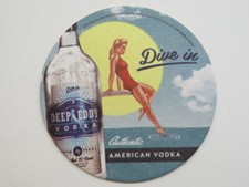 Beer Coaster ~ DEEP EDDY Distillery American Vodka ~ Dive In with Pretty Lady