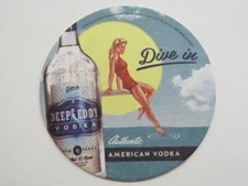 Beer Coaster ~ DEEP EDDY Distillery American Vodka ~ Dive In with Pretty Lady