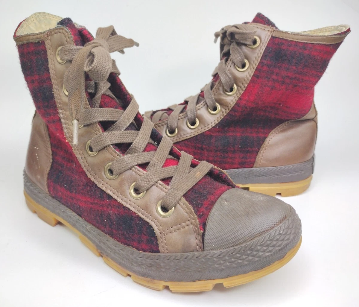 Converse XHI Boots Mens Sz 7 Women 8.5 Buffalo Plaid High Tops | eBay