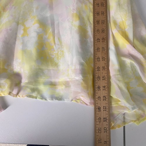 ModCloth Flutter of Flattery Midi Yellow Pink Floral Dress Size Large - Picture 10 of 11