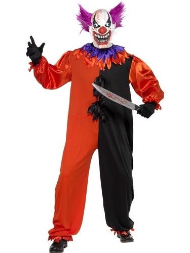 Herren Halloween Grusel Bo Bo Clown Kostüm Outfit & Maske von Smiffys - Bild 7 von 11