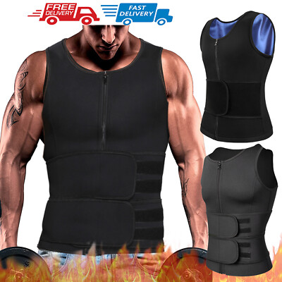 Herren Abnehmen Bauchweggürtel Vest Sauna Taillen Weste Mieder Shaper Korsett DE