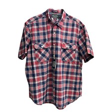 Polo Country Ralph Lauren Short Sleeve Classic Fit Red Blue Plaid Madras 125