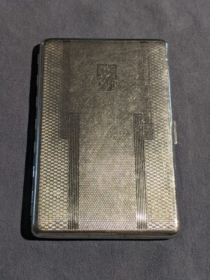 Vintage Sylva Emu Brand Chrome Plated Cigarette Case England 592790
