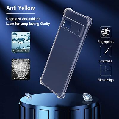 DESSEN Silicone Cover per Google Pixel 6A, Carino Trasparente Ultra Sottile Soft TPU Custodia con Stile Semplice Vari Modelli, Shockproof Bumper Case. A96
