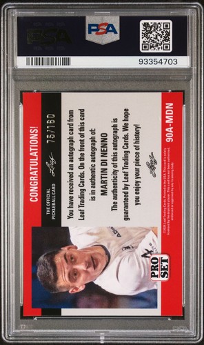 2024 LEAF PRO SET PROSPECT 1990 AUTO MARTIN DI NENNO 1a CARTA #/160 PSA 9 PADEL - Foto 2 di 2