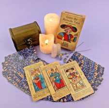 English Marseille Tarot Deck for Beginners   Illustrated Tarot Cards with Meanin