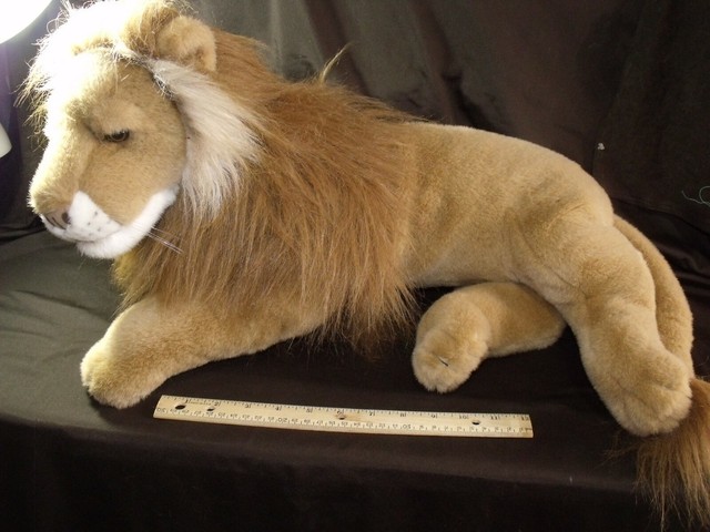 Fiesta Big Cat Plush Lying Lion Stuffed Animal 18 Brown Tan King Of The Jungle For Sale Online Ebay