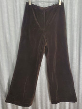Vintage 74-80's ILGWU Union Made Brown Velvet Flair Wide Leg Pants SZ. 10R 28/29
