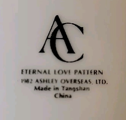 "ETERNAL LOVE PATTERN" Platinum Edge Dinner Plate by 1982 Ashley Overseas Ltd - Picture 7 of 11