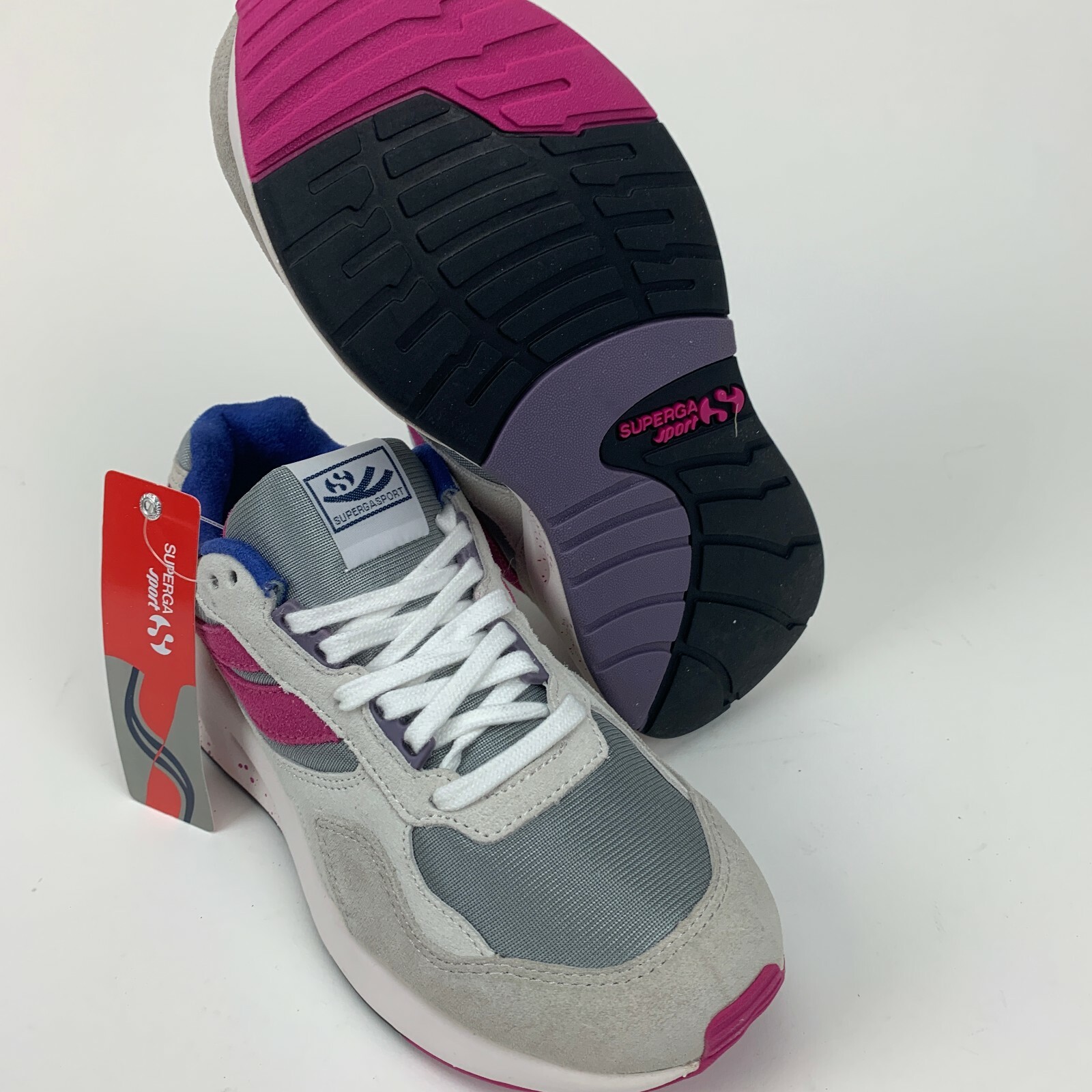 SUPERGA 4073 Womens Mens Training 9TS Grey Fuxia Violet Running Sneakers Shoes 